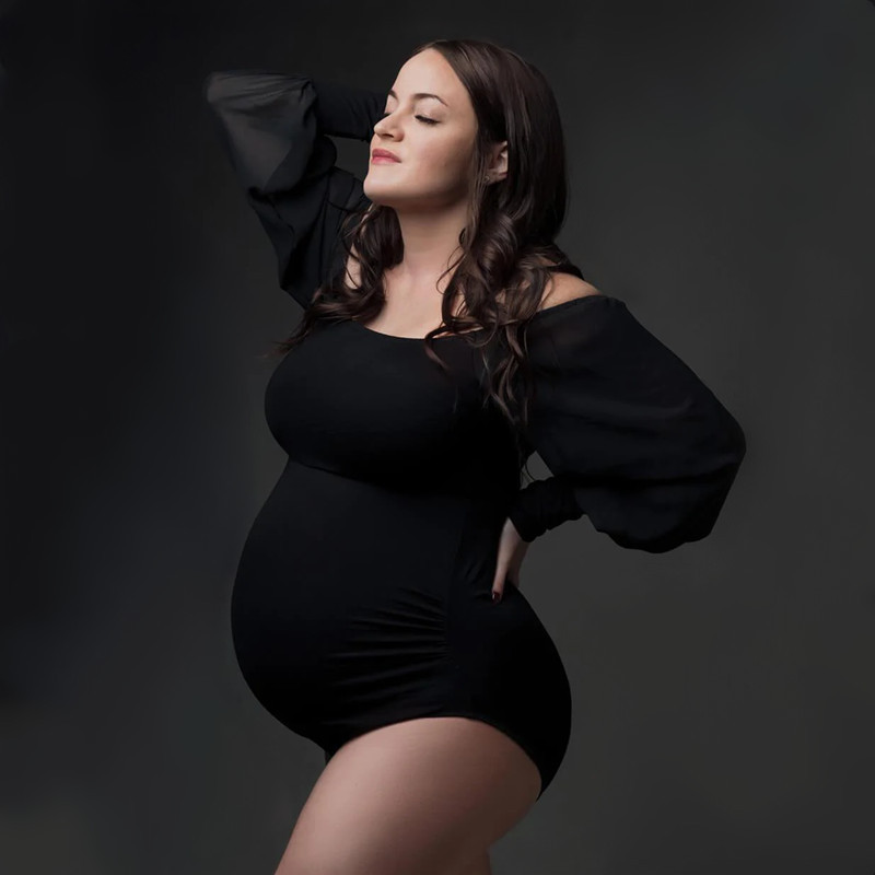 Black Puff Sleeve Maternity Bo - Photography Club review and price