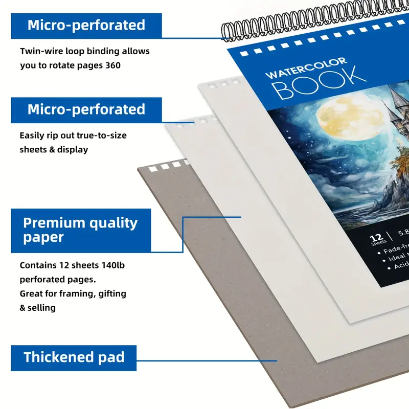 2pcs 12 Sheets Watercolor Sket - Photography Book review and price